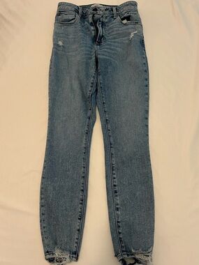 Abercrombie & Fitch Distressed Light Blue Skinny Jeans